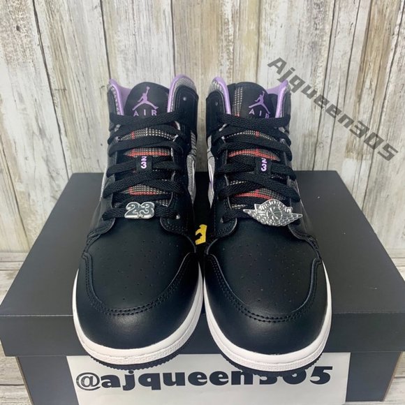 Air Jordan 1 Mid GS houndstooth - Picture 4 of 6